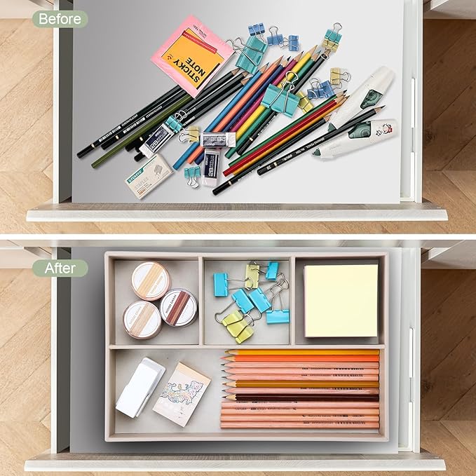 GORESE PU Leather Valet Tray, Stackable Jewelry Trays for Dresser, Drawer Nightstand Organizer Bedside Trays for Men Women, Entryway Desk Catchall Tray for Trinket, Key, Purse, Watch, Cologne, Beige