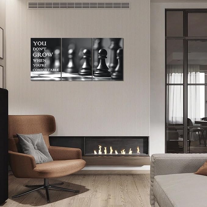 KAWAHONE Inspirational Canvas Wall Art, Black and White Art Wall Art Motivational Wall Art Decoration Positive Quotes Posters Prints for Living Room Bedroom, Office Decor, Gallery-Wrapped Canvas Art Set Framed Ready to Hang