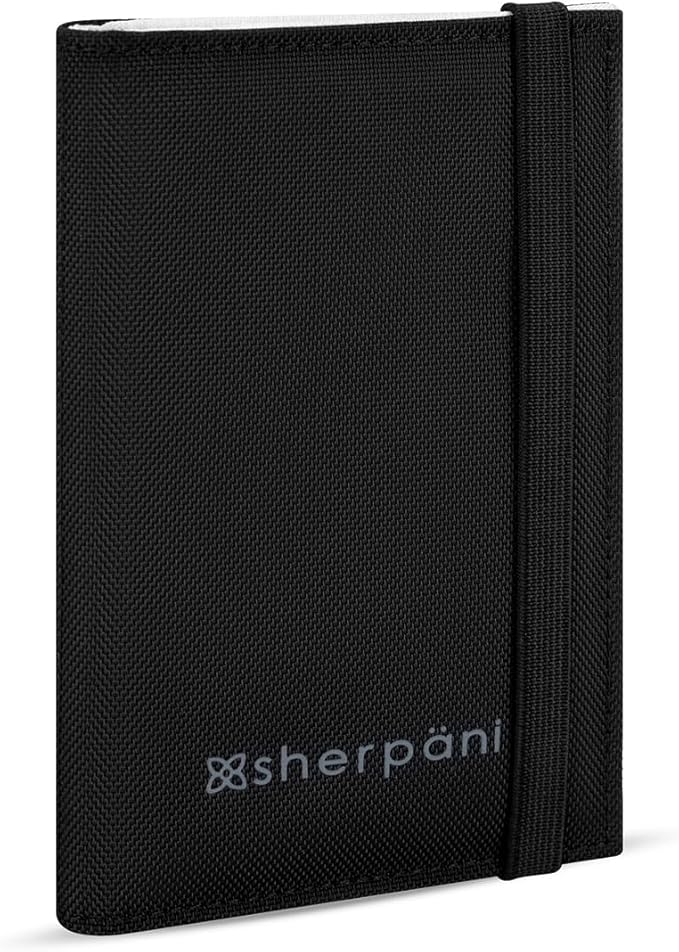 Sherpani Vienna, RFID Blocking Passport Holder, Travel Passport Cover Wallet, Travel Documents Organizer Protector for Women, Travel Gift (Carbon Lite)