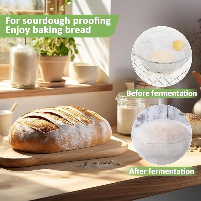 MAQIHAN 300 Bowl Covers Bread Proofing - Extra Large Plastic Wrap for Food Sourdough Bread Baking Rising Elastic Reusable Plate Covers Outdoor Food Fresh Keeping Bags Shower Cap Hair Deep Conditioning