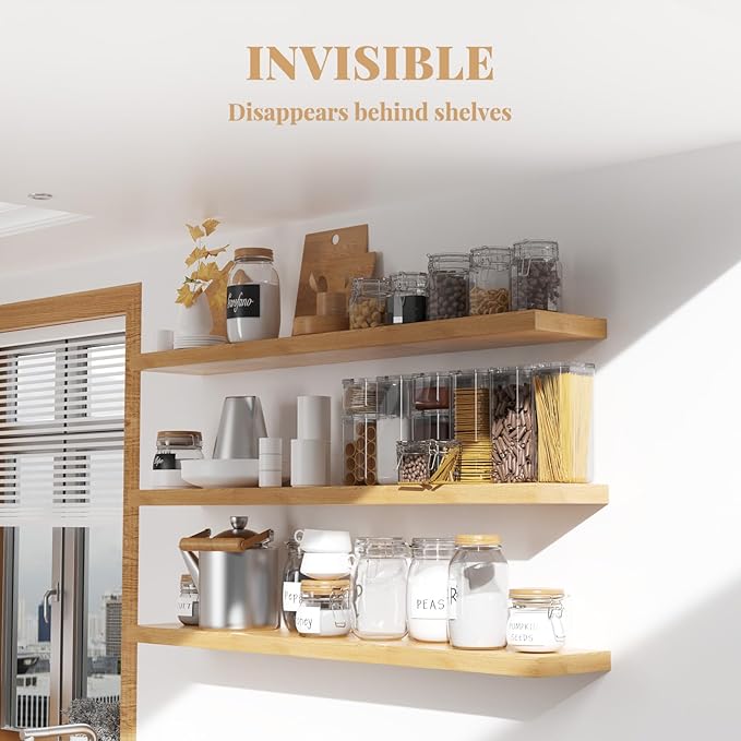 Floating Shelf Bracket Heavy Duty Shelving Brackets, Decorative Floating Shelf Hardware Black, Hidden Metal Shelf Support Bracket Heavy Duty Floating Mantel Bracket (53X6X1.2-Starter Jig)