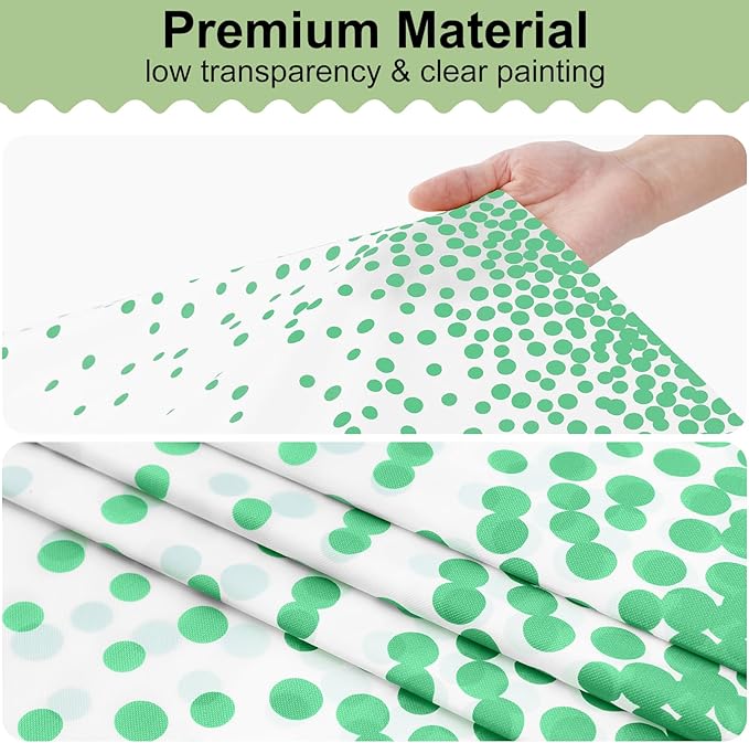 misaya 4 Packs Dot Disposable Table Cloth, 54 x 108 Inch Waterproof Plastic Tablecloth, Rectangle Green Dots in White Table Covers for Picnic, Birthday, Party