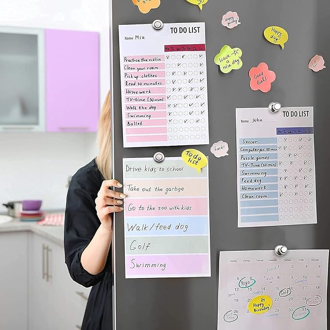 Fridge Magnets, Refrigerator Magnets, Strong Magnets for Whiteboard, Small Magnets Perfect for Classroom Office Kitchen Accessories Decorative Locker Magnetic 50PCS in a Box