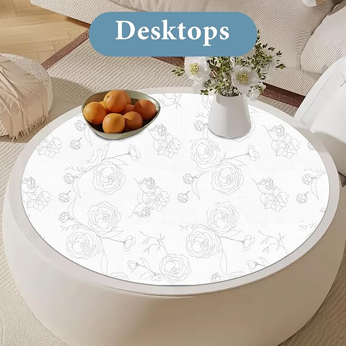 Shelf Liners for Kitchen Cabinets, 12in x 30FT, Non-Adhesive Drawer Liner, Silver Floral, Thickened Shelf Liner Paper, Strong Non-Slip, Easy to Clean, for Tool Box and Refrigerator, with Knife and Tape Measure