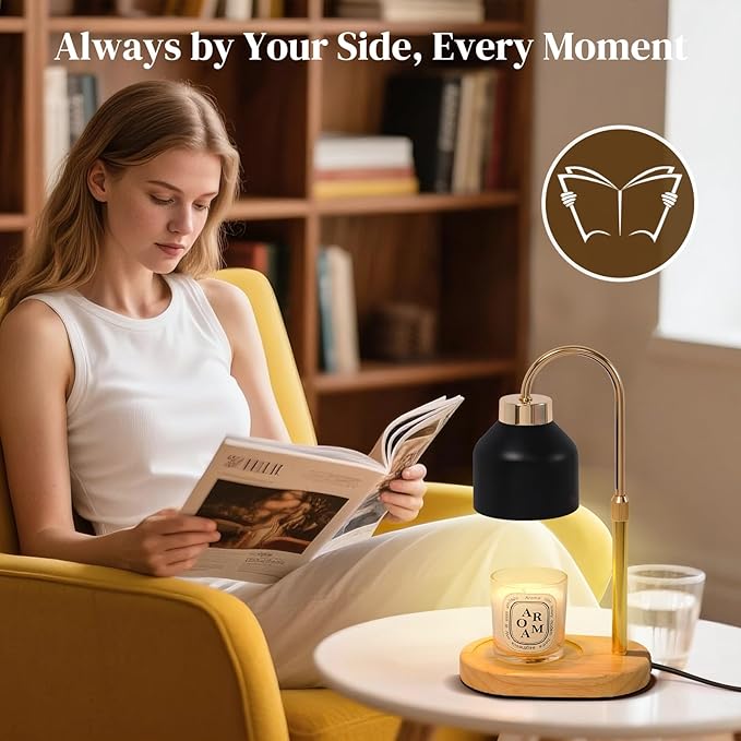 Seniny Electric Candle Warmer Lamp with Timer Dimmable, Adjustable Height Lamp Candle Warmer for Jar Candles, Home Decor Warming Light, Flameless Wax Melter Lamps, Christmas Birthday Gifts for Women