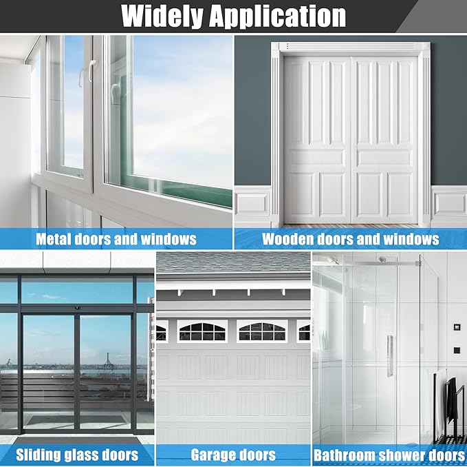 Draft Seal Tape for Doors and Windows 3 in x 40 Ft Silicone Weather Stripping Extra Thick 2mm Door Seal Strip with Strong Adhesive Draft Insulation Stopper Side Seal - Gray