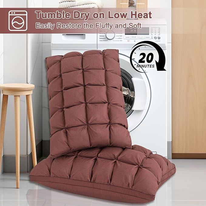 YOUR MOON Soft Pillows Quuen for Sleeping, Support Bed Pillows, Fluffy Down Alternative Pillow, Luxury Hotel Gel Standard Pillows for Side Sleeping (Brown)