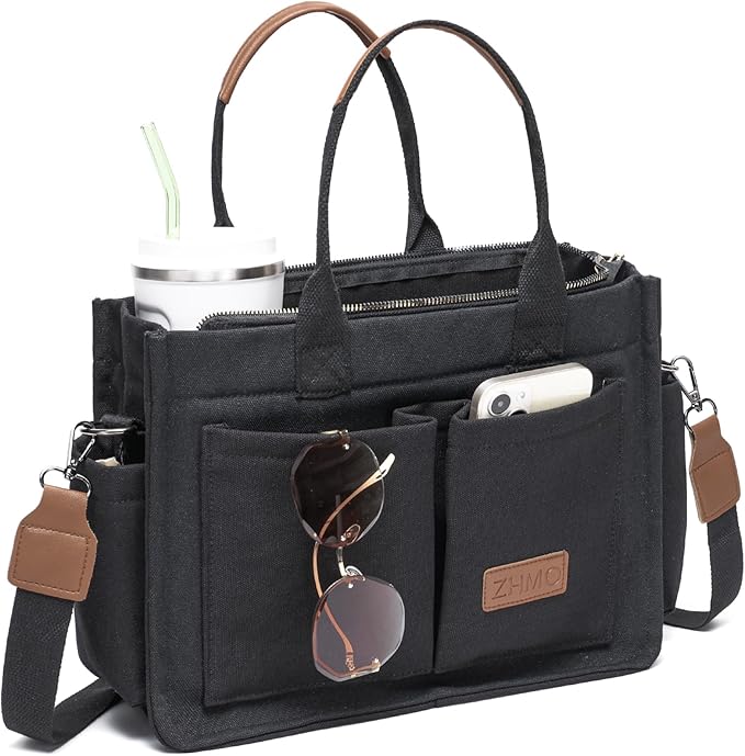 Canvas Tote Bag for Women,Women's Bags Crossbody Bags Work Laptop Tote Bag Large Handbags Purse for Travel Nurse Teacher