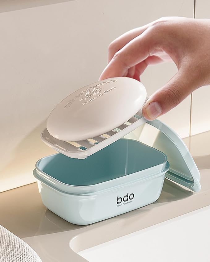 Travel Soap Case, Leakproof Soap Container with Lid, Portable Bar Soap Holder for Traveling, Soap Dishe for Bathroom, Shower, Gym, School, Camping, Vacation, Outdoor (Pink)
