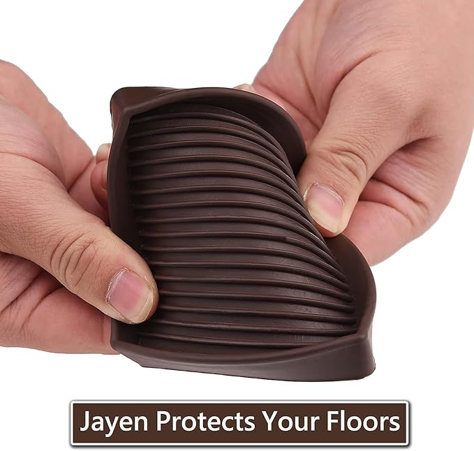 4x4 Square Rubber Furniture Caster Cups, Anti-Sliding Furniture Pads Bed Stopper Floor Protectors with Grip - Protect Any Flooring