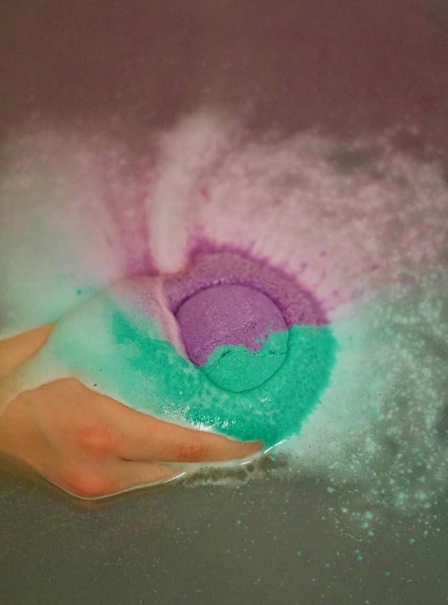 EvolutionUSA Black Epic Superhero Bath Bombs for Kids, 6 Super Hero Bath Bombs with Toy Inside, Lush Childrens Bathbombs, Organic Bathbomb with Surprise Inside, Fizzy Fun Superhero Bath Balls