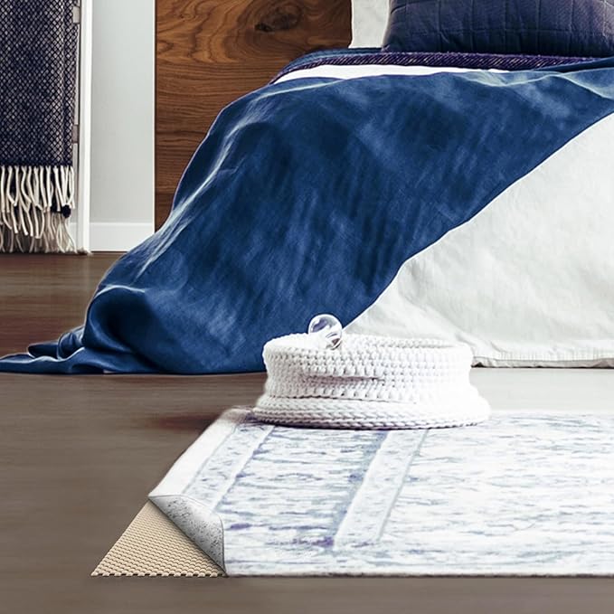 Veken 4x6 Ft Rug Pad Gripper for Hardwood Floors, Non Slip Khaki Rug Pads for Area Bedroom Rugs, Thick Rug Grippers for Tile Floors, Under Carpet Anti Skid Mat, Keep Your Rugs Safe and in Place