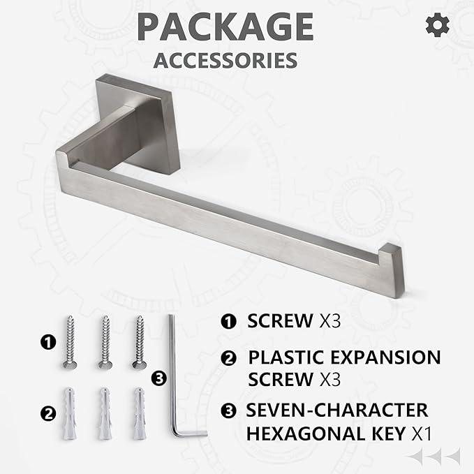 LANC Bathroom Hand Towel Holder Brushed Nickel Hand Towel Bar 10 Inch Right Side Square Towel Ring for Kitchen Bathroom Wall Mount Stainless Steel Modern Towel Racks Hanger, A8806BN