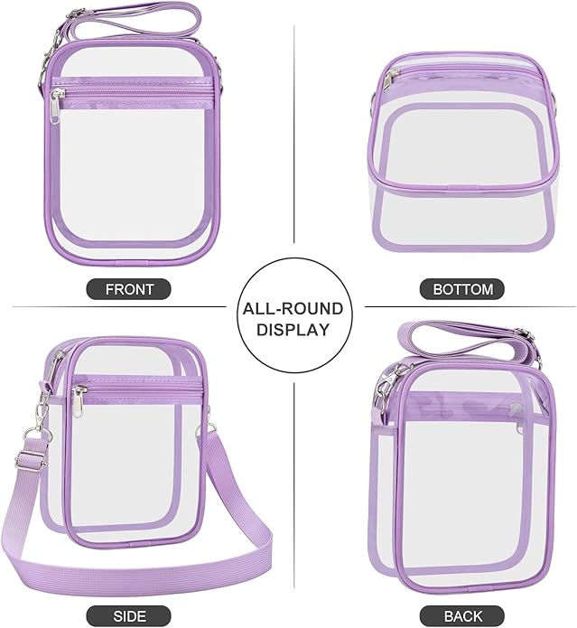 USPECLARE Clear Purse Stadium Transparent Messenger Bag Stadium Approved for Men and Women Clear CrossBody Bag