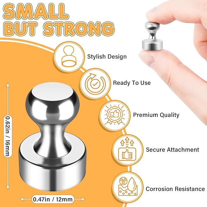 30 Pack Fridge Magnets, Strong Magnets for Whiteboard, Refrigerator Magnets, Magnets Fridge, Small Strong Magnet for Kitchen, Office, Classroom, Locker