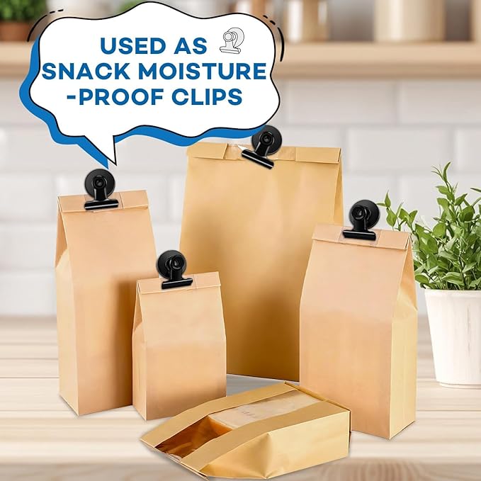 DIYMAG Magnetic Clips 60 Pack Fridge Magnets Paper Clips for Hanging Photo Heavy Duty Holder Party Graduation Collage Picture Display DIY Clip for Refrigerator Whiteboard Office Classroom Black