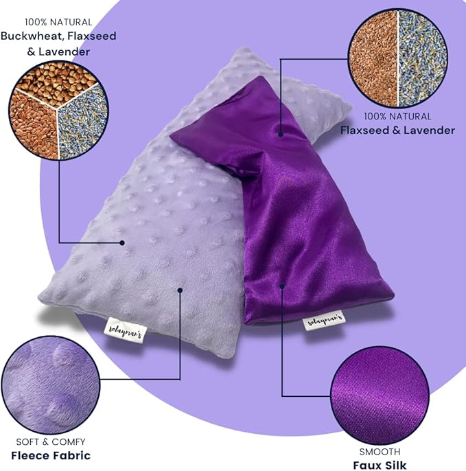 Microwavable Heat Pad & Eye Pillow - Gift Set - Lavender Scented Eye Pillow & Microwave Heating Pad Great Gifts for Women, Mom to Be Gift- Aromatherapy Sleeping Eye Mask for Yoga Headache Pain Relief