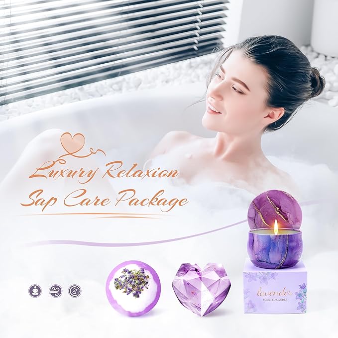 Christian Gifts For Women Faith - Inspirational Religious Birthday Gifts, Purple Spiritual Baptism Baskets For Mom, Grandma, Wife, Mothers, Best Friend, Sister,Catholic&Encouragement Birthday Baskets