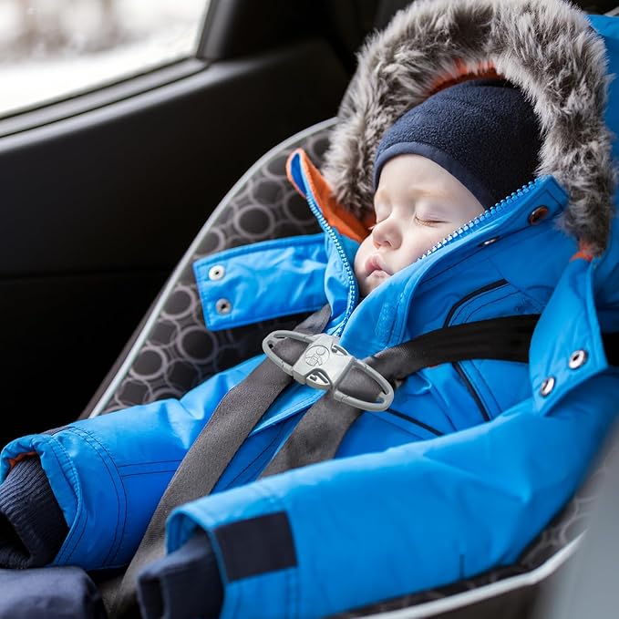 Child Car Seat Chest Harness Clip Universal Replacement for Kids, Toddler, Stroller 1 Piece, Grey,Oval (6.89 X 3.98 X 0.87 inches)