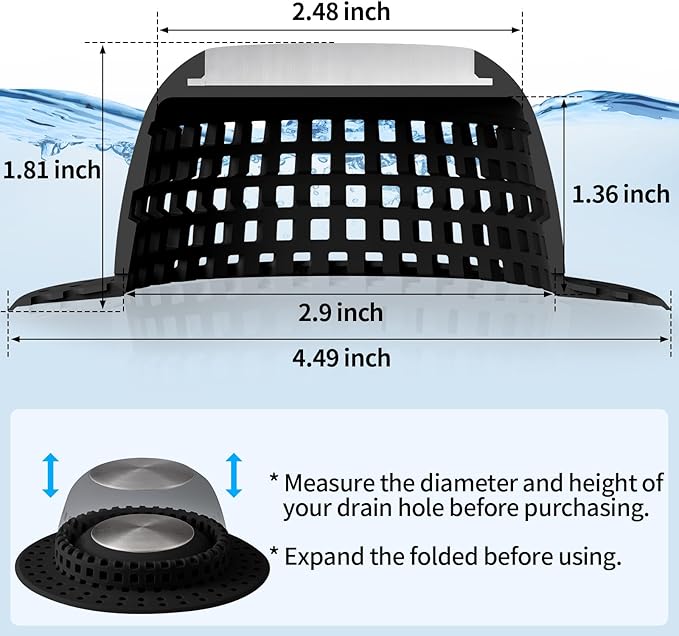 Shower Drain Hair Catcher Bathtub Drain Cover Shower Protector for Pop-Up & Regular Drains