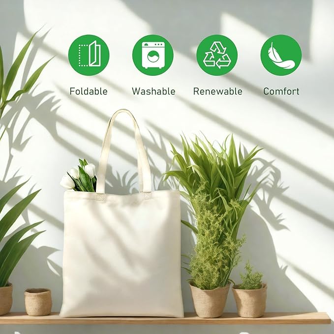 1 Pack Premium Canvas Reusable Tote Gift Bags,Made of Natural Canvas with Handle,Work,DIY,Shopping(Natural)