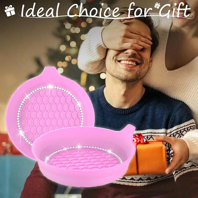 2 PCS Car Cup Coasters, Universal Cup Holder Coaster for Car Accessories, Bling CupHolders Insert for Women Non-Slip Silicone Car Cup Holder Coasters