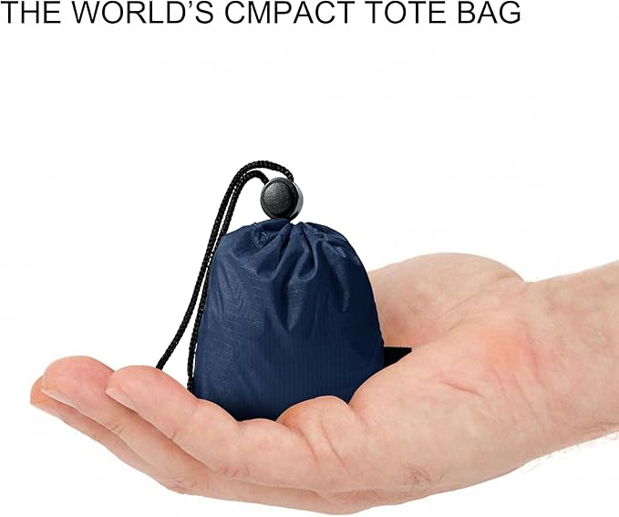 KALIDI Compact Tote Shopping bag Lightweight Foldable Tiny Reusable Grocery Shoulder Bag Crossbody