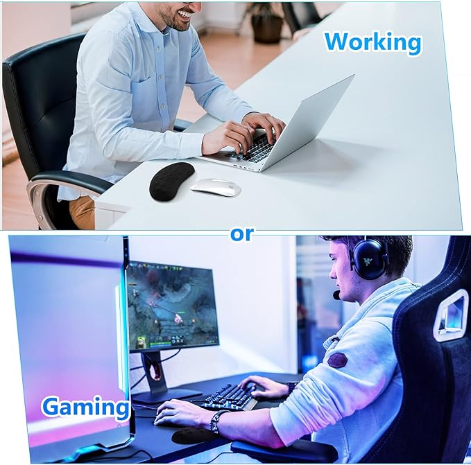 Gimars Mouse Wrist Rest, Pop It Fidget Wrist Support for Mouse - Pressure Relief, Ergonomic Memory Foam Mouse Wrist Pad with Massage Nodes for Computer, Laptop, Office Work, PC Gaming - Wrist Pain Relief