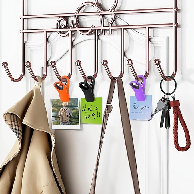FINDMAG 24 Pack Chip Clips with Magnets – Multicolor Plastic Bag Clips for Food Storage, Edge Clamp, Snack Bags, and Refrigerator Organization (Classic Essentials)