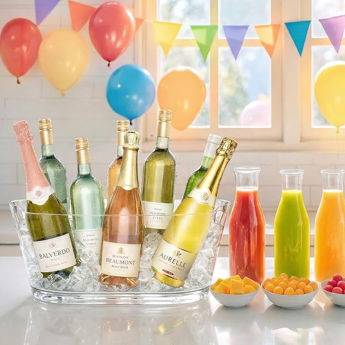 Lifewit 11.5L Ice Bucket for Parties, Large Portable Drink Bucket for Cocktail Bar, Champagne Cooler for Beverage/Wine/Beer, Mimosa Bar Supplies Chiller Tub with Scoop 38 x18x20 cm/15x7x8 inches