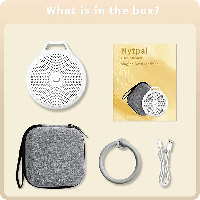 Portable Tibetan Singing Bowl Machine - Sound Bowl with Over 10 Meditation Noises, Crystal Healing, Chakra Healing, Spiritual Mindfulness and Sound Therapy, Yoga Gift Women/Men.