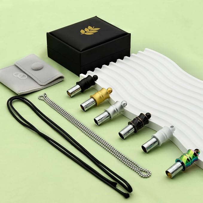 528 Hz Meditation Necklace Breathing Frequency Sound Healing Device by Adjusting The Breathing for Anxiety & Stress Relief Mindfulness