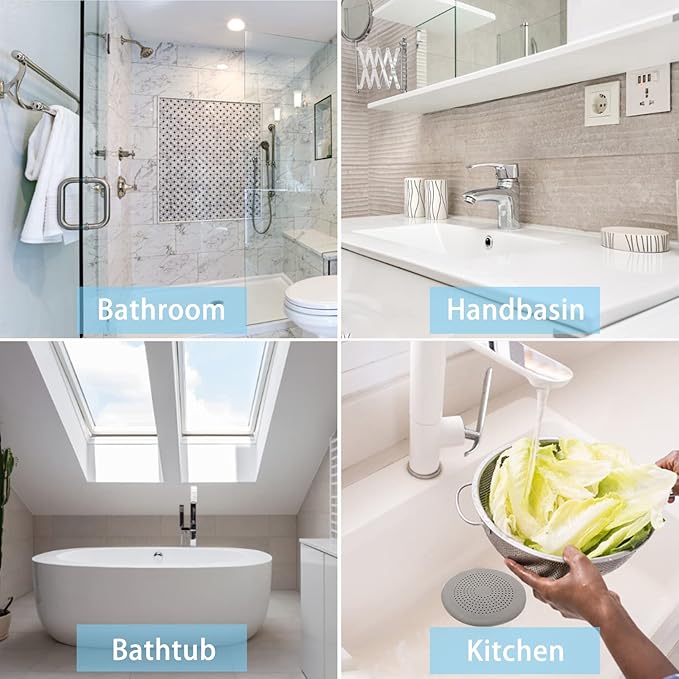 6-Pack Drain Hair Catcher Durable Silicone Hair Stopper Shower Drain Covers Easy to Install and Clean Suit for Bathroom Bathtub and Kitchen