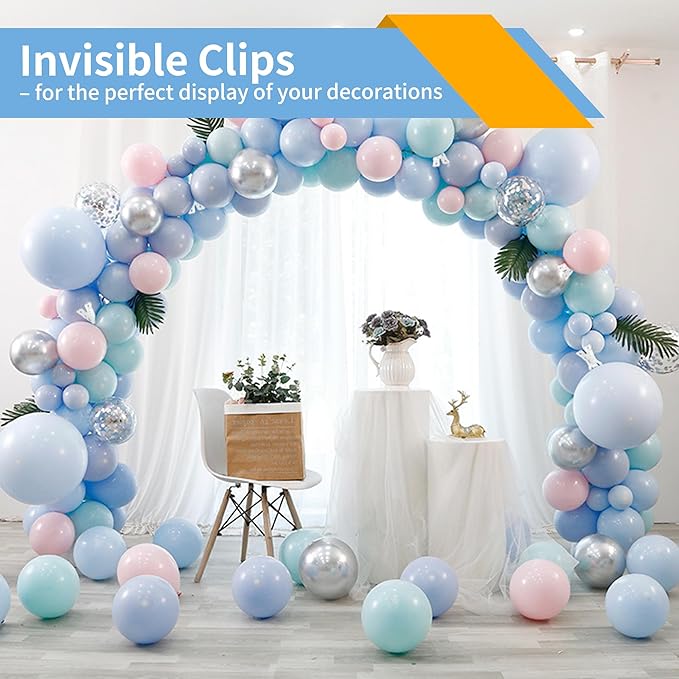 PUGPIU 10 Pack Plastic Transparent Balloon Arch Clips for Backdrop | 3.5 Inch Heavy-Duty Spring Clamps for Birthday Decor | Crafts | Photo Studios