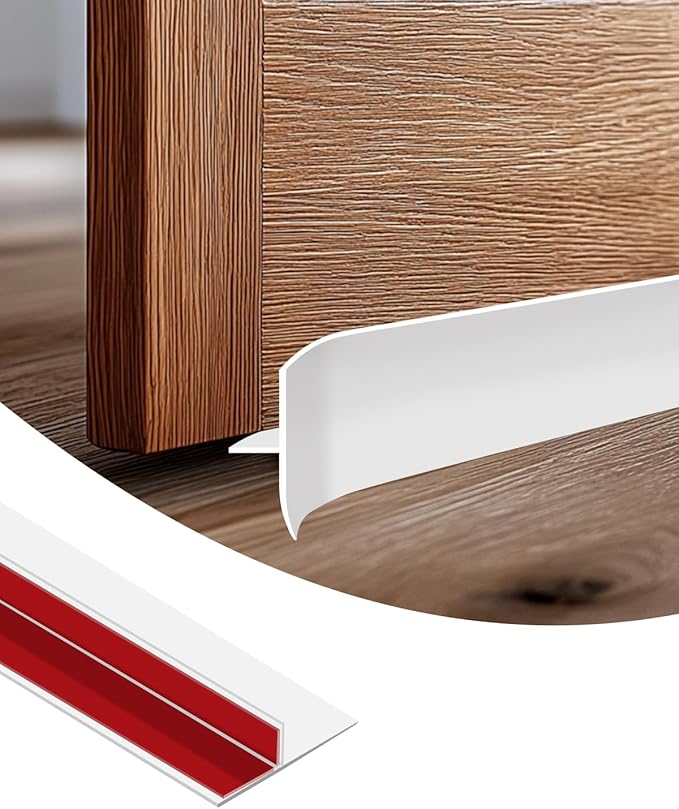 Orghtin White T-Shaped Silicone Seal Strip, 10FT x 1.37IN Weather Stripping Door Seal Strip, Windproof & Soundproof Door Draft Stopper