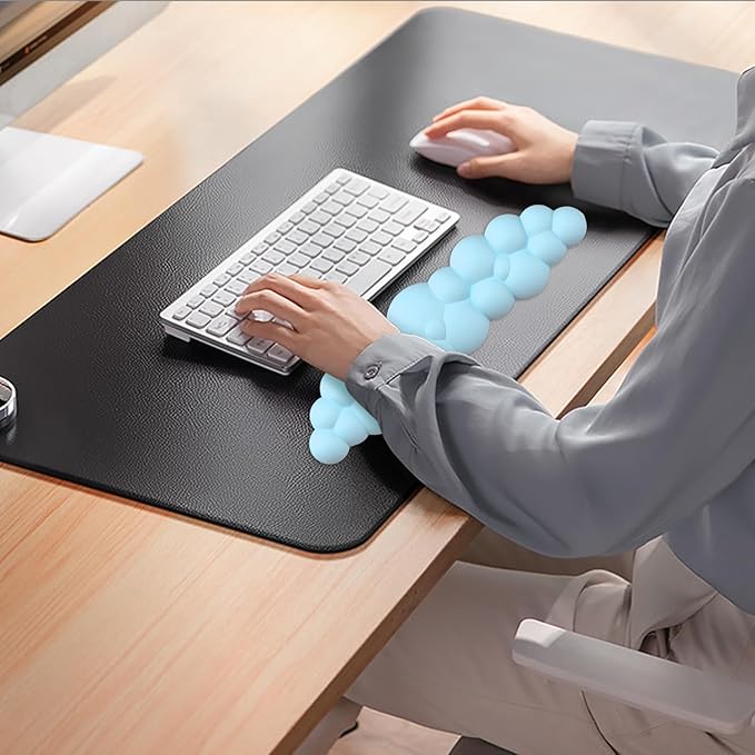Cloud Wrist Rest for Computer Keyboard Arm Wrist Rest with Non-Slip Base Extended Wrist Rest Ergonomic Memory Foam for Keyboard and Mouse Typing Pain Relief, Office, Gaming, Computer
