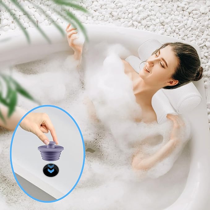 Bathtub Stopper 2pcs Sink Stopper Tub Plug Bathroom Shower Drain Plug Silicone Bathtub Drain Plug Tub Drain Stopper Washbasin Stopper