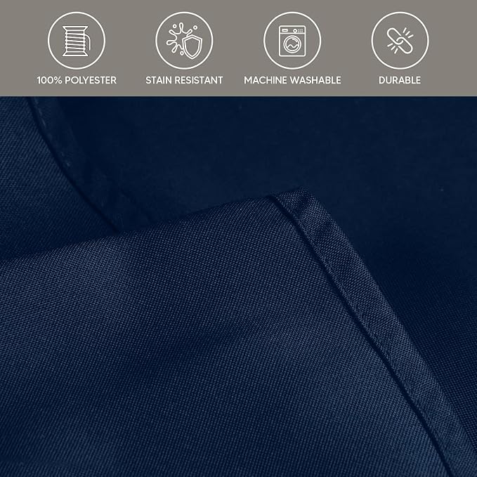 Utopia Kitchen Rectangle Table Cloth 2 Pack (54x54 Inches, Navy Blue), Machine Washable Polyester Table Cover for Dining, Buffet Parties, Picnics, Events, Weddings and Restaurants