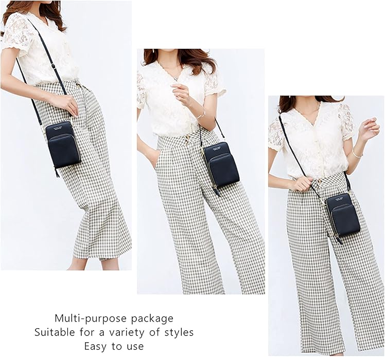 myfriday Small Leather Crossbody Bag for Women with Guitar Strap Mini Crossover Bags & Shoulder Purses with 2 Card Slots