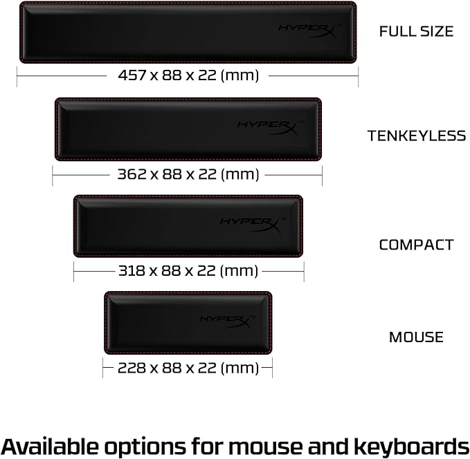 HyperX Wrist Rest – Mouse – Cooling Gel – Memory Foam – Anti-Slip,Black