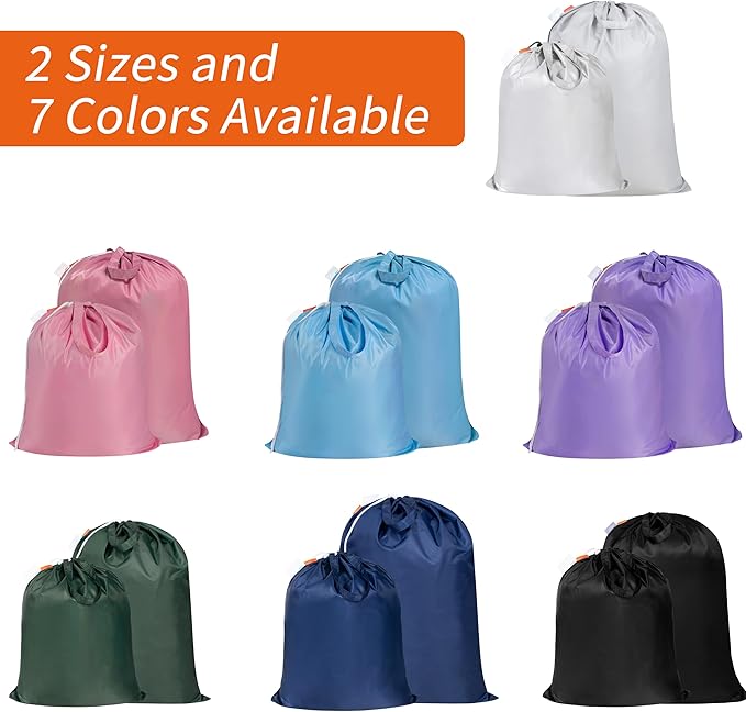 Polecasa Small Heavy Duty Laundry Bag with 130gsm Tear Resistant Fabric and Handles, Easy to Carry Durable Dirty Clothes Drawstring Bag, Perfect for College Dorm, Travel, 21”x24”,Navy