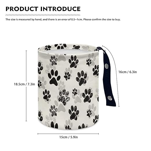 Panskyllis Cute Paws Car Waste Basket Can Universal Compact Rubbish Holder Mini Car Organizer for Car Garbage