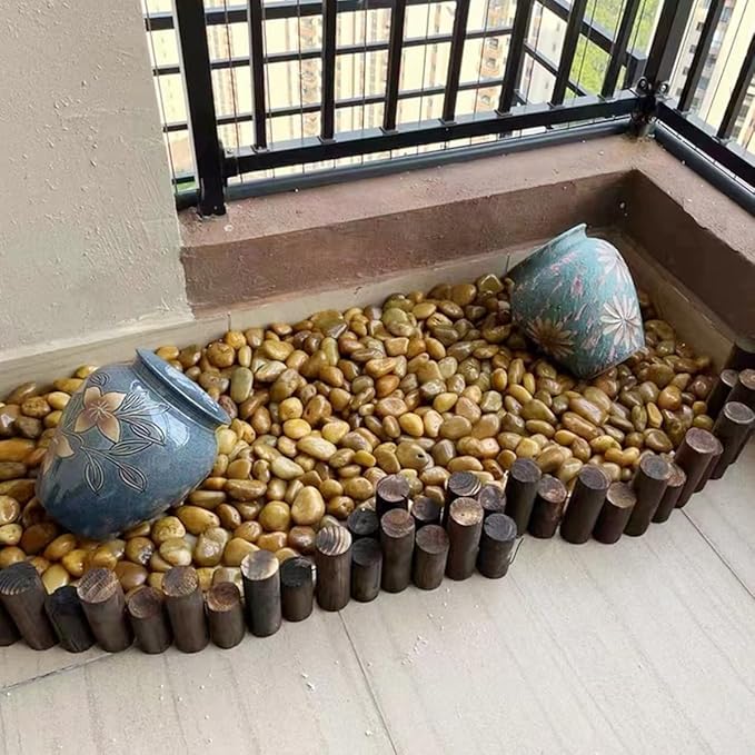 Rocks for Plant 2lbs, Yellow River Rocks 1-2 Inch Natural Pebbles for Indoor Plants, High Polished Decorative Stones Vase Filler Fish Tank Aquariums Landscaping Garden