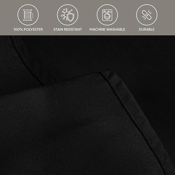 Utopia Kitchen Square Table Cloth 2 Pack(70x70 Inches, Black), Tablecloth Machine Washable, Polyester Table Cover for Dining, Buffet Parties, Picnics, Events, Weddings and Restaurants