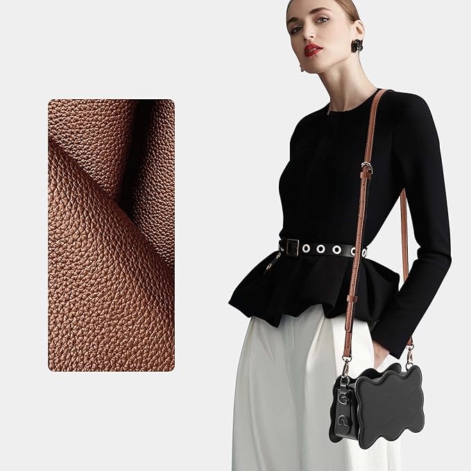 SEAVILIA PU Leather Purse Strap Replacement Crossbody Adjustable Long Thin Handmade Shoulder Handbags Strap