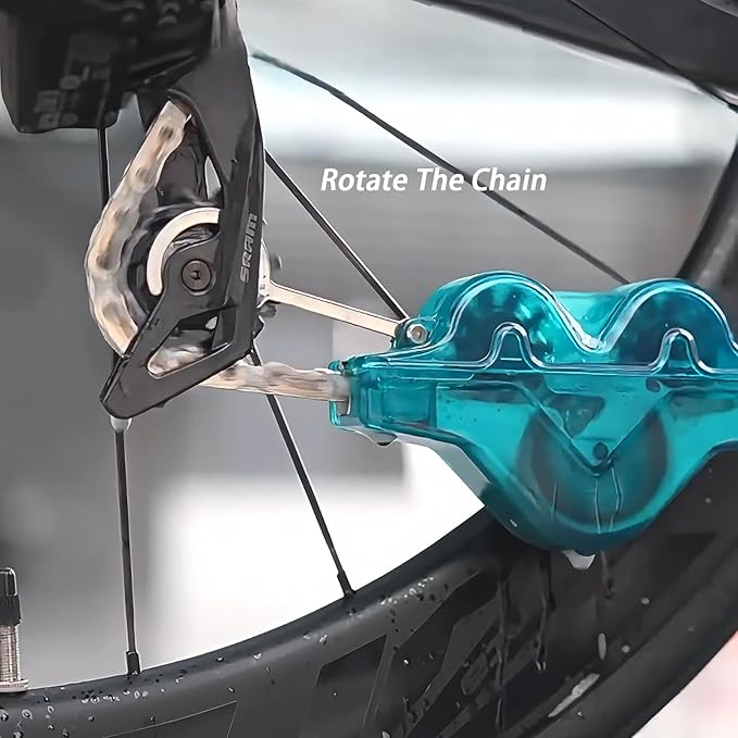 Bike Chain Cleaning Tool, Chain Scrubber with 360° Automatic Brushes, No Chain Removal Drivetrain Maintenance Kit for Mountain Bike,Road Bike,Ebike and Trail Bikes (green)