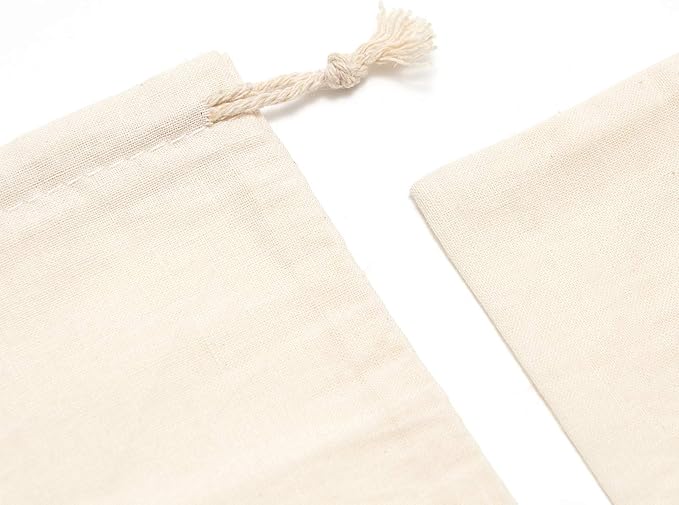 Tendwarm 20 Pack 3x3.9 Inch Mini Size Cotton Drawstring Bags Reusable Muslin Sachet Bag for Party Wedding