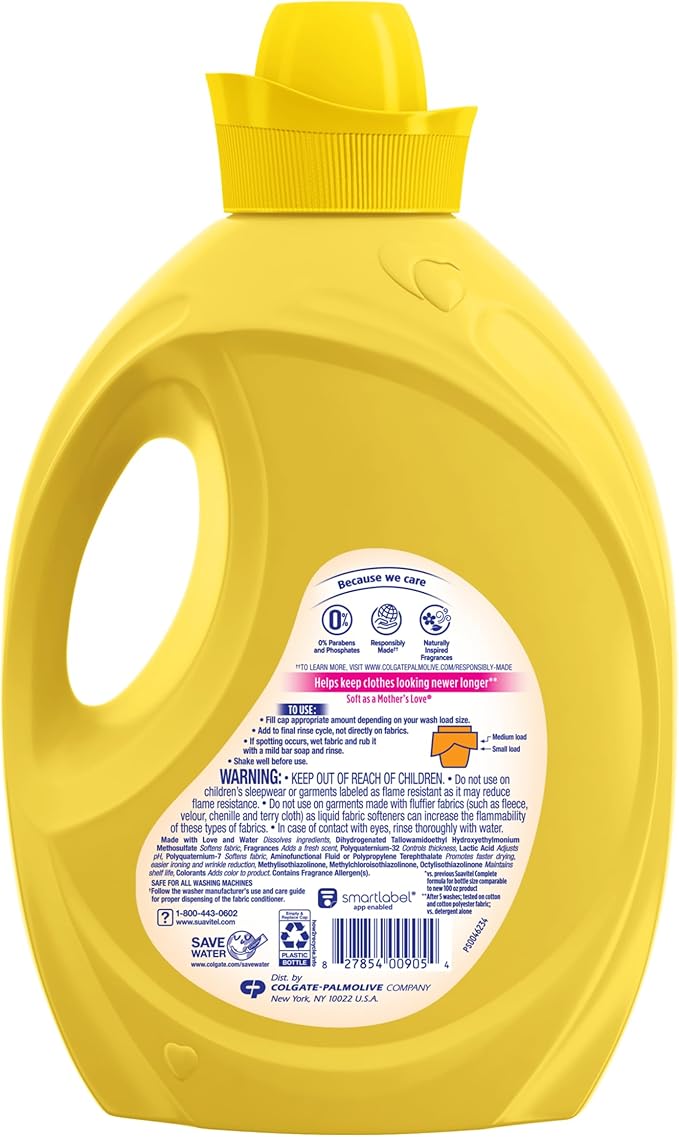 Suavitel Complete Liquid Fabric Conditioner, Laundry Fabric Softener with Fabric Protection Technology, Morning Sun, 100 fl oz, Enough Liquid For 100 Small Loads (Pack of 2)