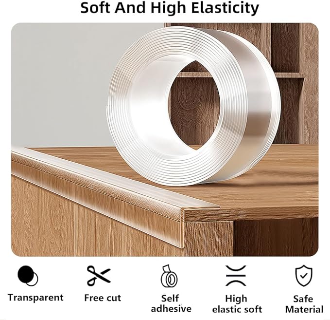 Baby Proofing Edge Protector for Baby 16.4ft Clear Edge Protector Strip Safety Corner Guards Child Proof Corner Bumper for Furniture
