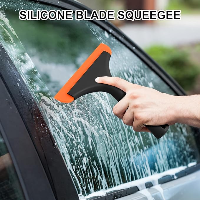 SetSail Shower Squeegee for Glass Doors, Small Squeegee for Shower Glass Door Mini Silicone Squeegee for Window Cleaner Tool Bathroom Squeegees for Car Window Cleaning 2 Pack